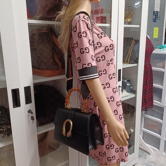 GUCCI Dionysus Bamboo Black Leather Satchel 770-092025 - Picture 16 of 16